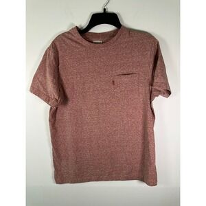 Levis Shirt Mens L Pocket Heather Red Crew Short Sleeve Casual Tee Levi Tab